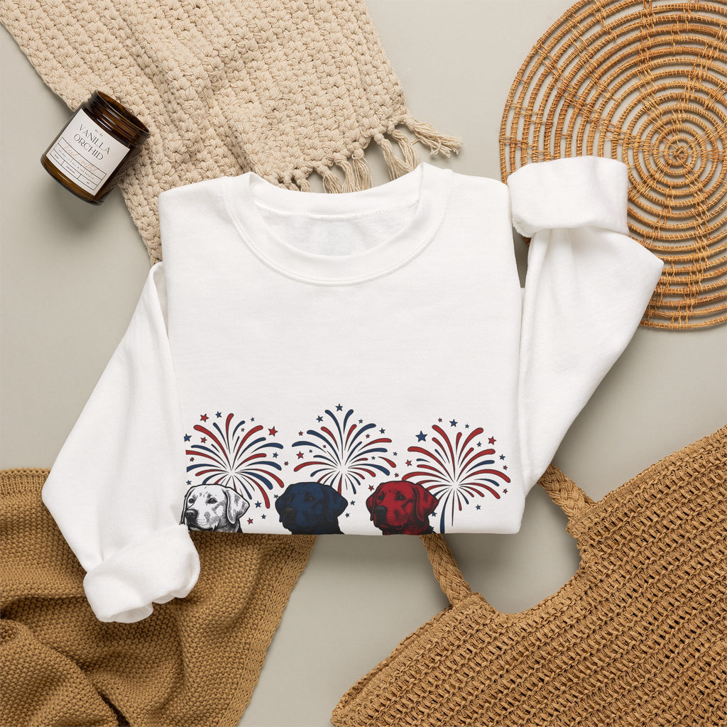American Dogs Sweatshirt America/4th Of July Pet Gift Women Sketch Sweatshirt Canine Sweatshirt Patriot Fan Hand Drawn Sweatshirt Animal Graphic Retro