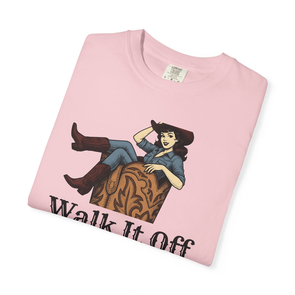 Cowgirl Boot Cowgirl Rodeo Gift Retro Boot Cowgirl Fan Western Rodeo Hand Drawn Hat T-Shirt