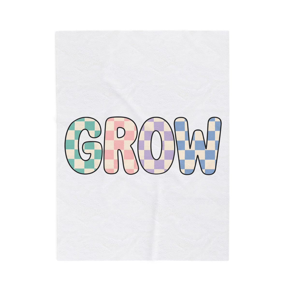 Checkered Letters Blanket Teacher Positivity Gift Women Playful Blanket Alphabet Blanket Educator Enthusiast Fun Blanket Optimistic Graphic Retro