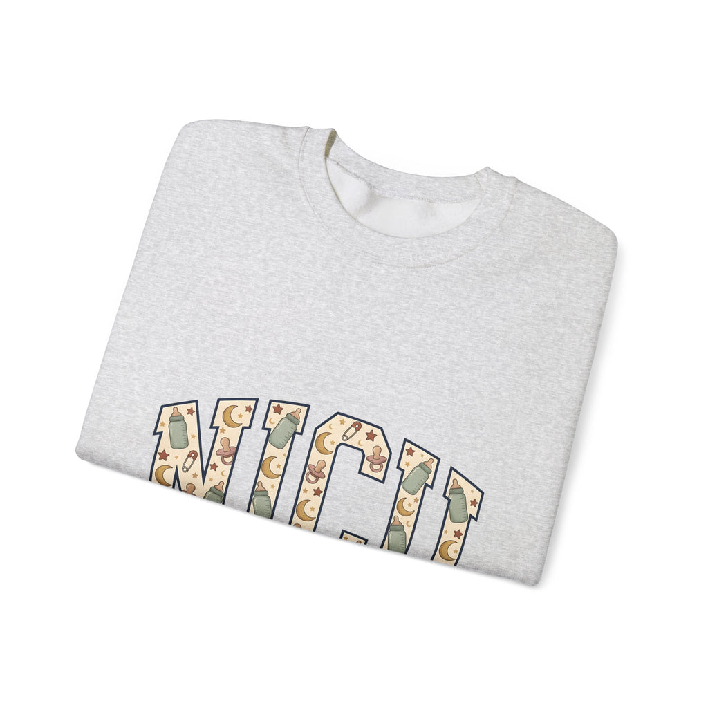 Baby Bottle Pattern Sweatshirt NICU Nurse Medical Gift Women Playful Sweatshirt Feeding Bottle Sweatshirt Nurse Enthusiast Fun Sweatshirt Healthcare Graphic