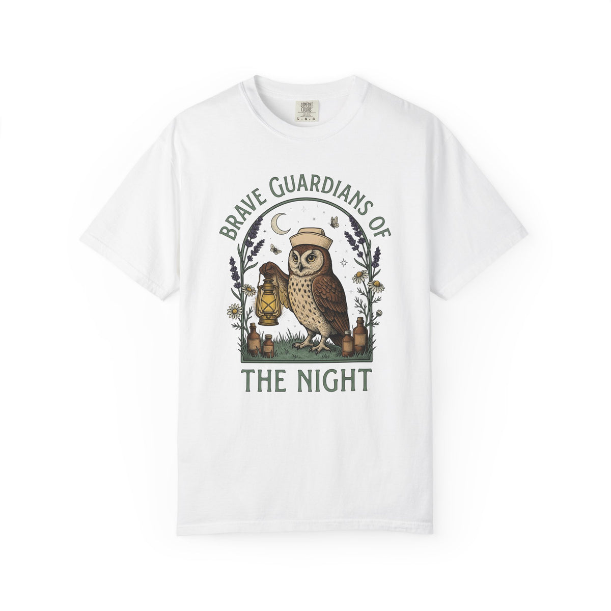Nursing Owl T-Shirt Nurses Gratitude Gift Women Retro T-Shirt Owl T-Shirt Nurse Enthusiast Vintage T-Shirt Appreciation Graphic Sketch Torch T-Shirt