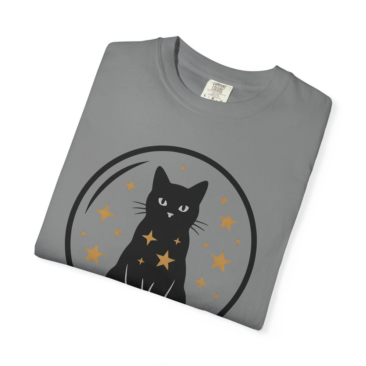 Dark Cat Orb T-Shirt Cat Magic Gift Women Simple T-Shirt Black Cat Ball T-Shirt Cat Fan Feline Graphic T-Shirt Retro Sparkles T-Shirt