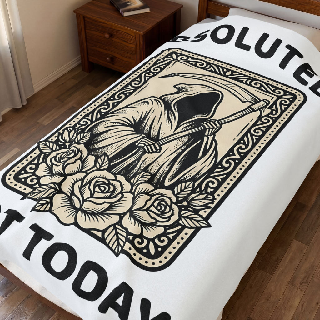 Death Skull Blanket Gothic Joke Gift Women Retro Blanket Skull Blanket Goth Fan Vintage Blanket Pun Graphic Dark Flowers Blanket