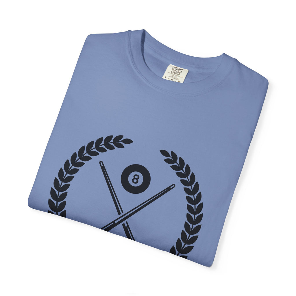 Billiard Badge T-Shirt Billiards Contest Gift Women Modern T-Shirt Pool Badge T-Shirt Billiards Fan Contemporary T-Shirt Competition Graphic