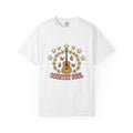 Acoustic Guitar T-Shirt Cowgirl Music Gift Women Boho T-Shirt Guitar T-Shirt Cowboy Fan Boho Chic T-Shirt Melody Graphic Vintage Daisies T-Shirt