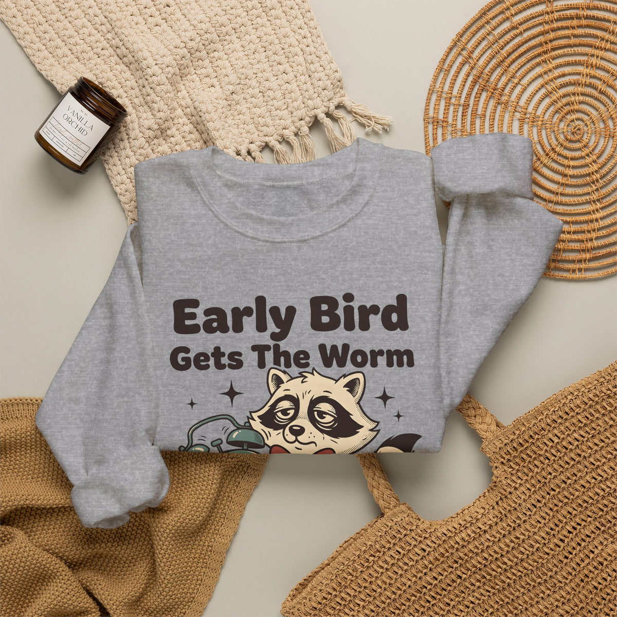 Raccoon Clock Sweatshirt Funny Animal Gift Women Cartoon Sweatshirt Clock Sweatshirt Humor Fan Comic Sweatshirt Wildlife Graphic Retro Stars Sweatshirt