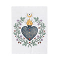 Sacred Heart Blanket Boho Chic Spiritual Gift Women Folk Art Blanket Heart Blanket Hippie Enthusiast Primitive Blanket Mystical Graphic Vintage