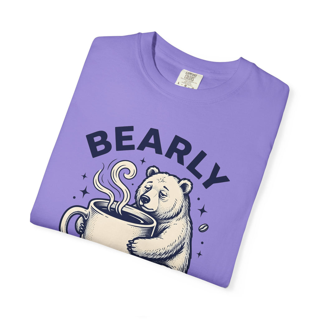 Grizzly Coffee Cup T-Shirt Funny Creatures Gift Women Doodle T-Shirt Coffee T-Shirt T-Shirt Humor Fan Cartoon T-Shirt Beast Graphic Line Art Coffee