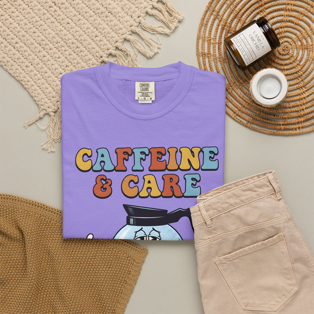 Coffee Pot Character T-Shirt Nurses Coffee Gift Women Cartoon T-Shirt Coffee Maker T-Shirt Nurse Fan Cartoony T-Shirt Caffeine Graphic Retro