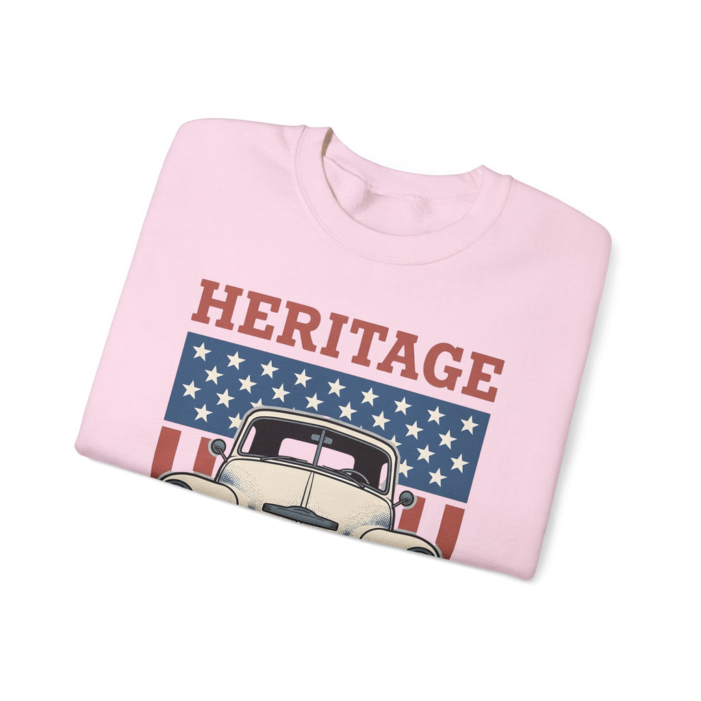 Antique Lorry Sweatshirt America Liberty Gift Women Retro Sweatshirt Truck Sweatshirt Patriot Enthusiast Vintage Sweatshirt Freedom Graphic Line Art Flag