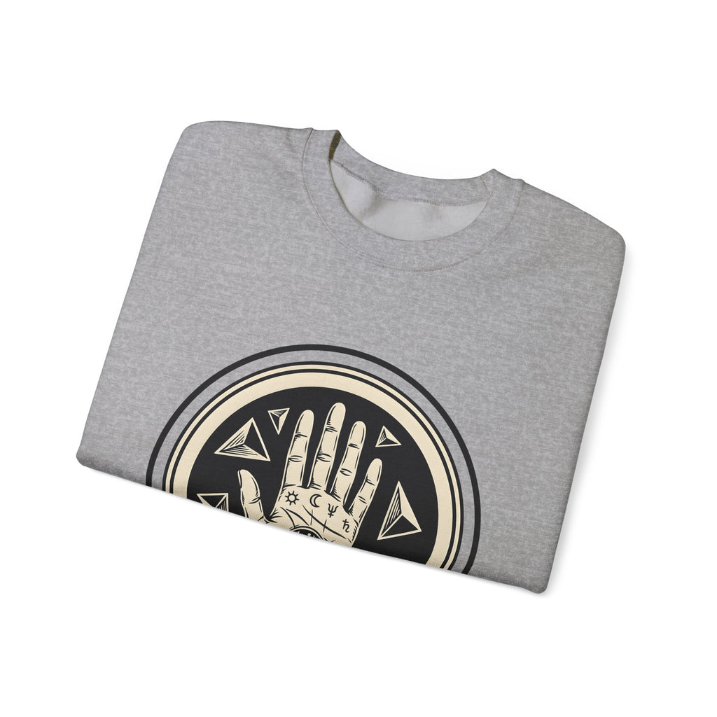 Enchanted Hand Sweatshirt Mystical Esoteric Gift Women Folk Sweatshirt Magical Hand Sweatshirt Occult Fan Primitive Sweatshirt Mystical Graphic Antique Polygon