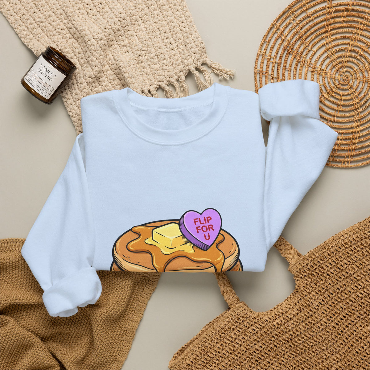 Pancakes Pile Sweatshirt Desserts Brunch Gift Women Comic Sweatshirt Pancake Stack Sweatshirt Sweets Fan Cartoon Sweatshirt Breakfast Graphic Design Graphic