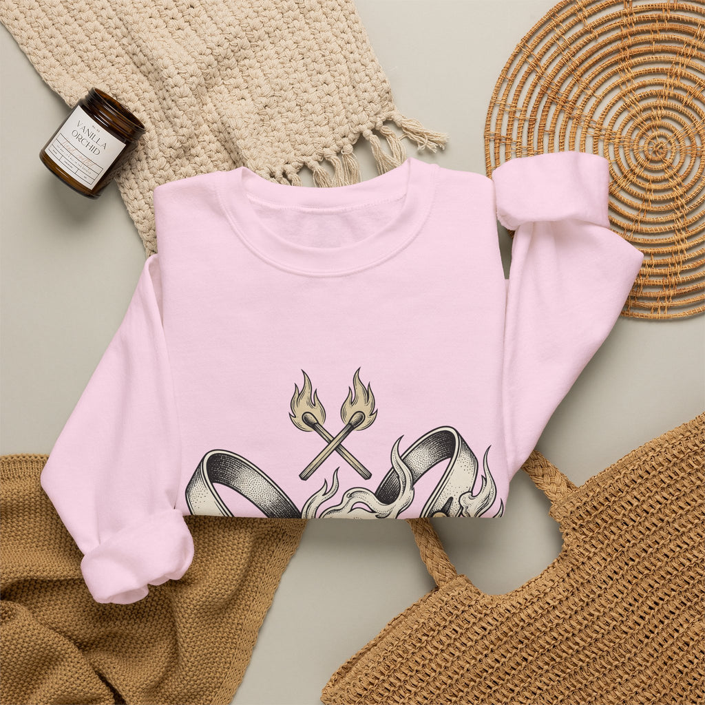 Rodeo Spurs Sweatshirt Cowgirl Country Gift Women Neo Traditional Sweatshirt Spurs Sweatshirt Cowboy Fan Western Sweatshirt Rural Graphic Old School Flame