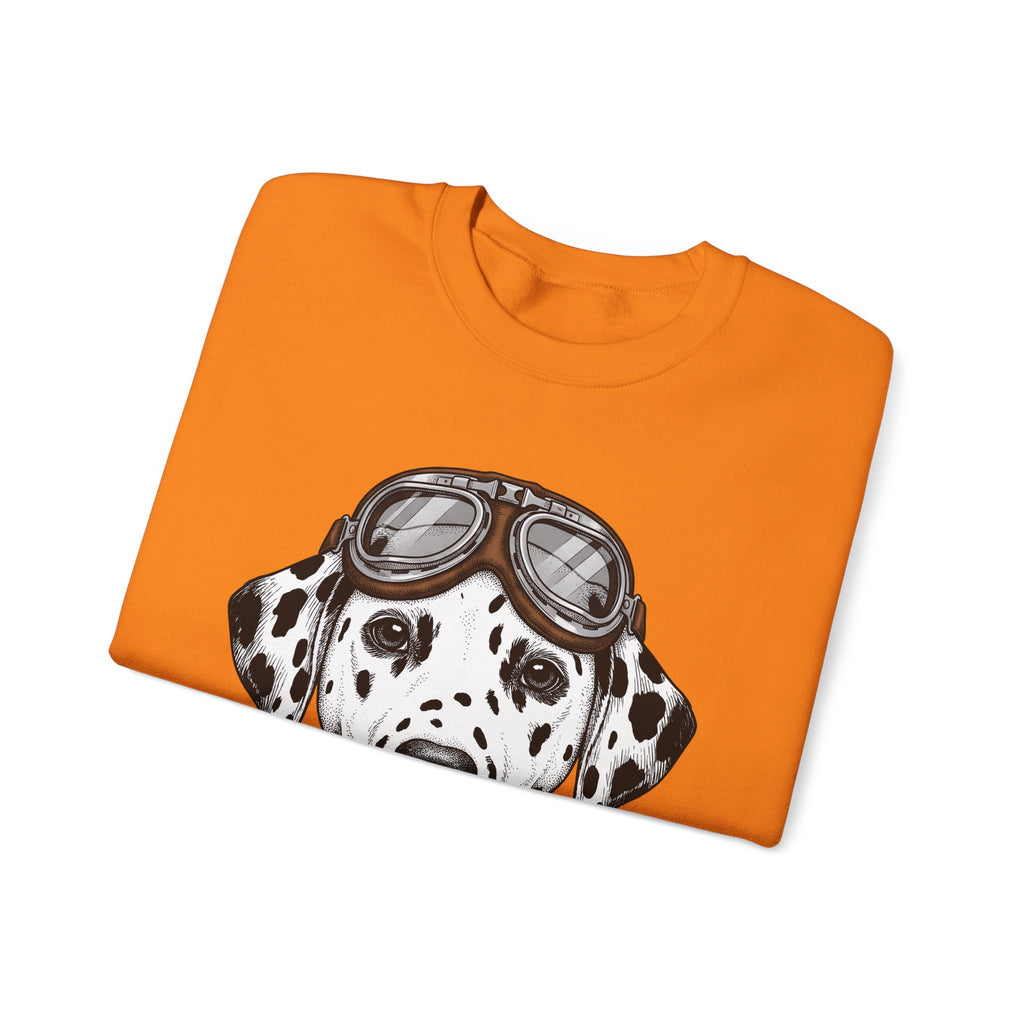 Dalmatian Puppy Sweatshirt Dog Pets Gift Women Line Art Sweatshirt Puppy Sweatshirt Dog Fan Dalmatian Sweatshirt Animal Graphic Retro Pilot Goggles Sweatshirt
