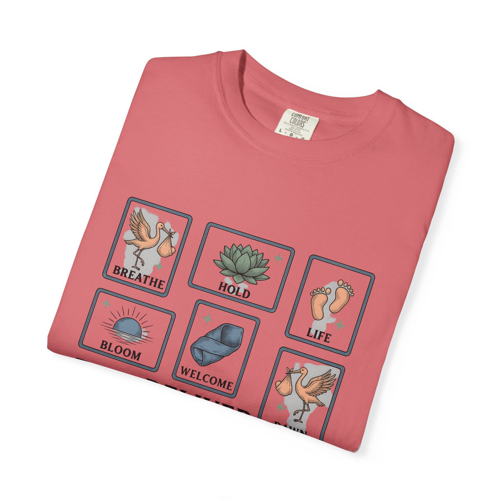 Wading Bird Baby T-Shirt Nurses Maternity Gift Women Classic T-Shirt Heron T-Shirt Nurse Enthusiast Vintage T-Shirt Pregnancy Graphic Cartoon