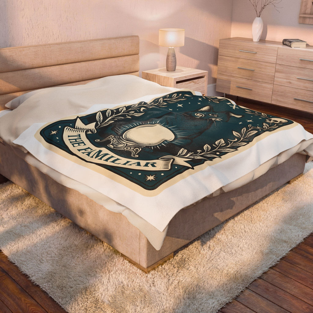 Mystic Cat Blanket Boho Chic Witchcraft Gift Women Tarot Blanket Kitty Blanket Bohemian Fan Occult Graphic Vintage Crystal Ball Blanket