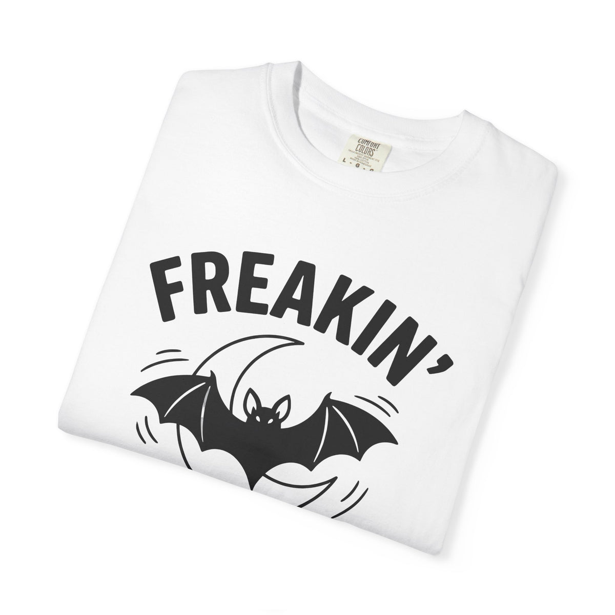 Bat Moon Halloween Spooky Gift Bold Lunar Horror Fan Dark Vintage Retro Crescent T-Shirt