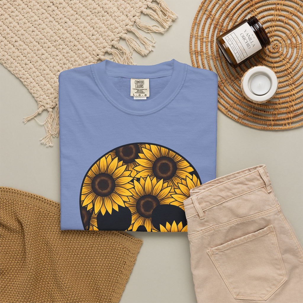 Bloom Skull T-Shirt Floral Alternative Gift Women Pop Art T-Shirt Sugar Skull T-Shirt Floral Fan Pop Art T-Shirt Punk Graphic Tribal Petals T-Shirt