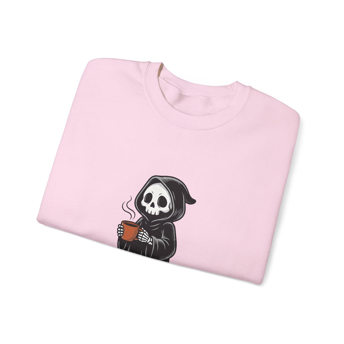 Reaper Skull Sweatshirt Halloween Latte Gift Women Retro Sweatshirt Grim Reaper Sweatshirt Horror Fan Grunge Sweatshirt Coffee Graphic Vintage Sweatshirt Sweatshirt