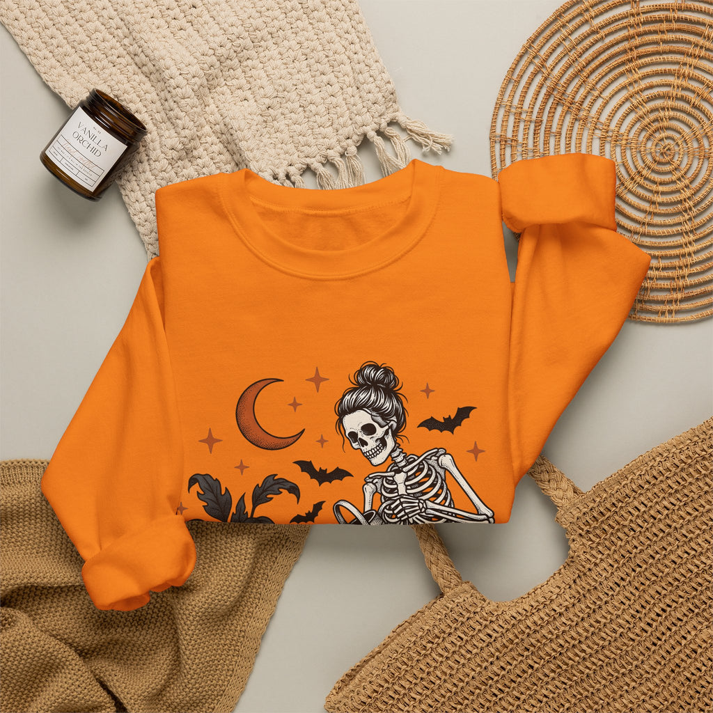 Skeleton Gardener Sweatshirt Mom Halloween Gift Women Tattoo Sweatshirt Bones Sweatshirt Mother Enthusiast Ink Sweatshirt Spooky Graphic Vintage Houseplants