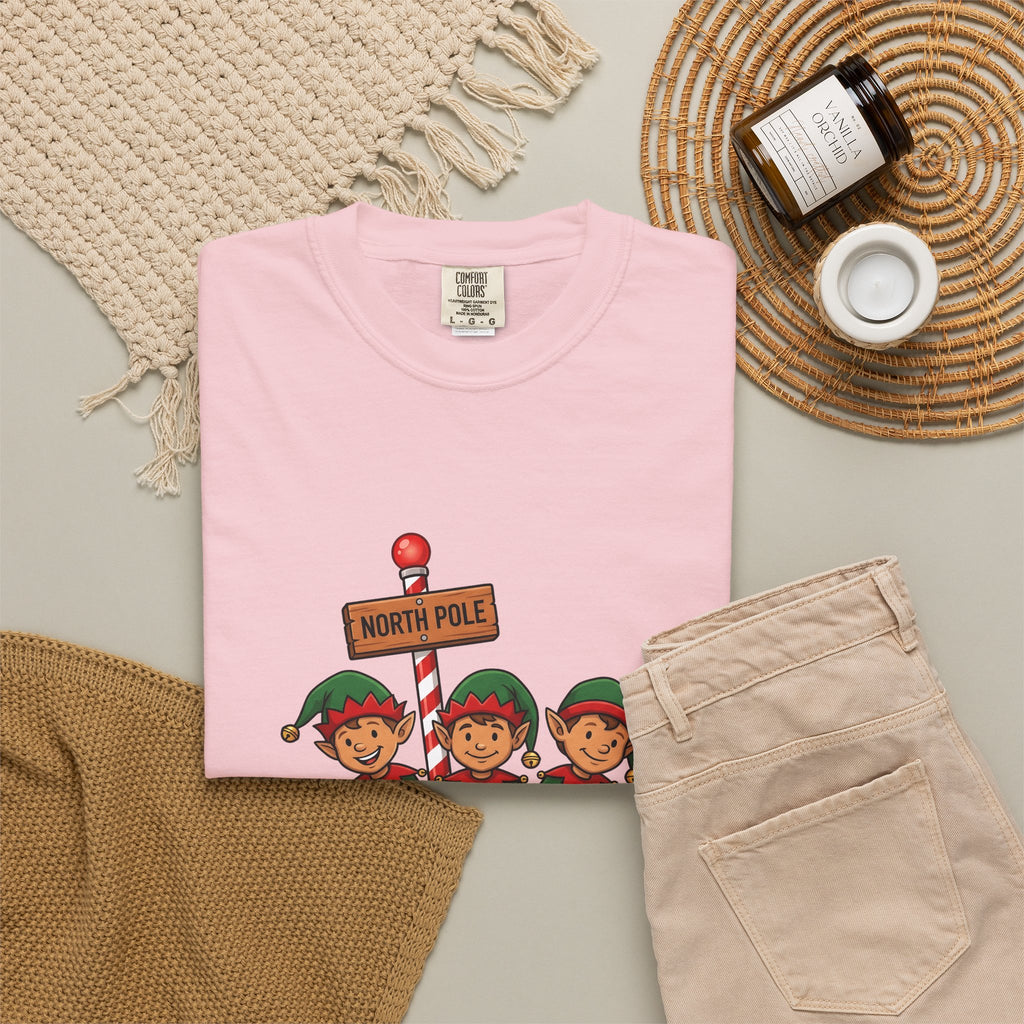 Holiday Elves T-Shirt Christmas Relatives Gift Women Comic T-Shirt Elf T-Shirt Christmas Fan Cartoon T-Shirt Family Graphic Retro Polar Sign T-Shirt
