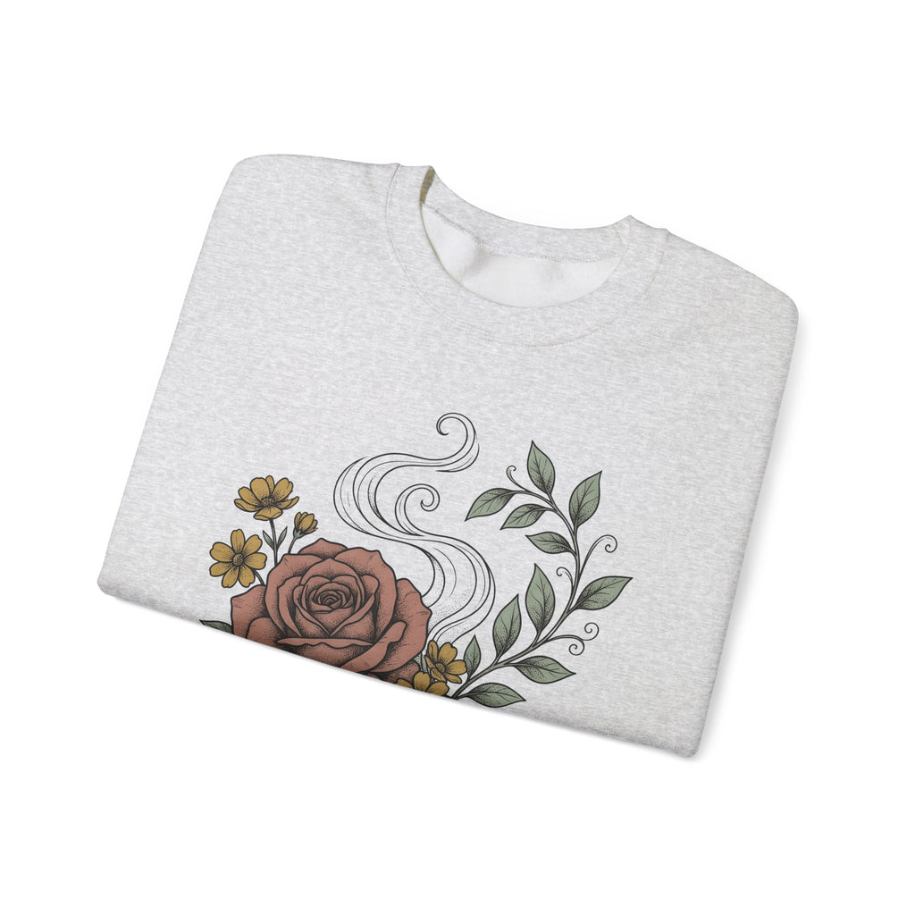 Floral Teacup Sweatshirt Moms Tea Gift Women Botanical Sweatshirt Teacup Sweatshirt Mother Fan Herbaceous Sweatshirt Tea Graphic Vintage Rose Sweatshirt