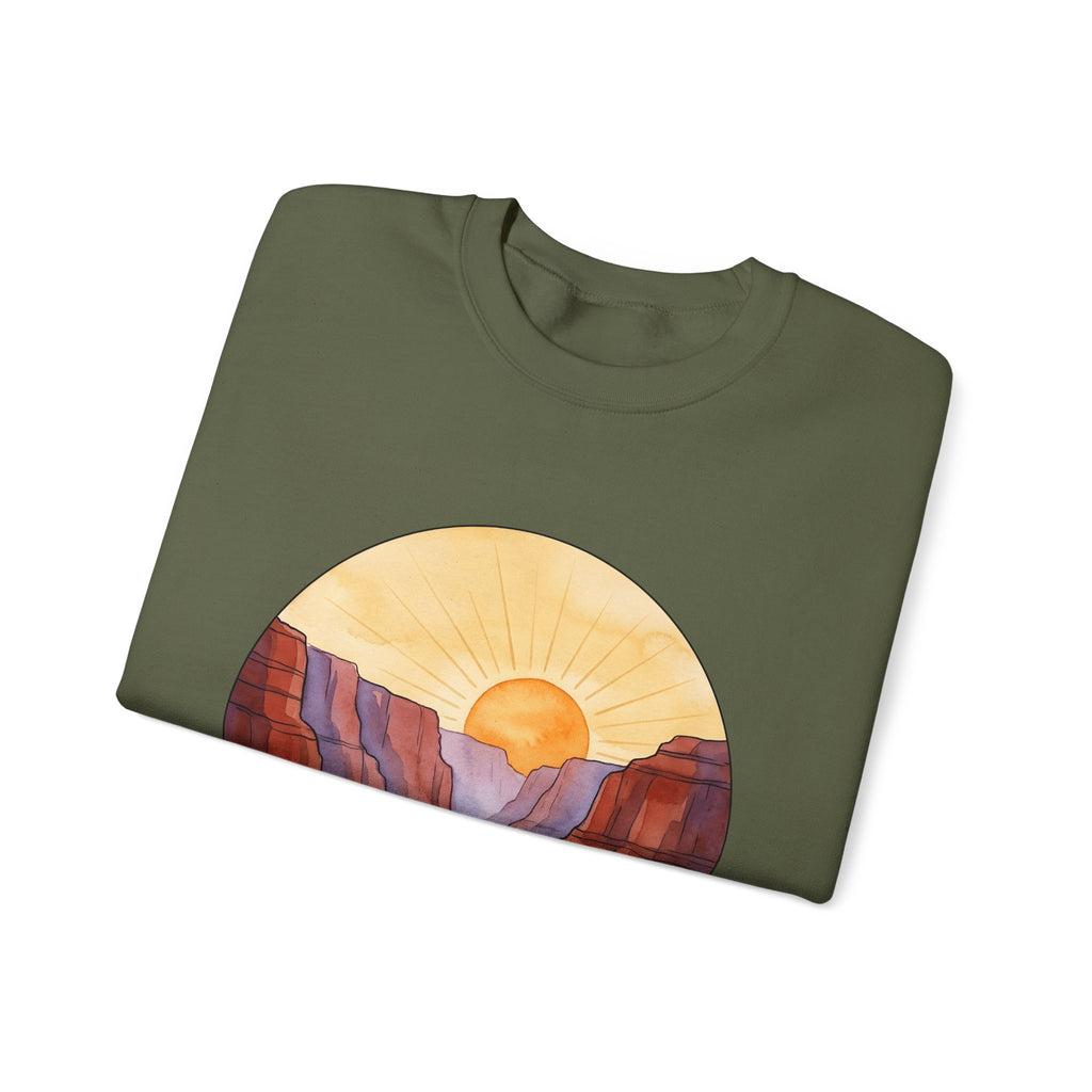 Desert Canyon Sweatshirt Nature Hiking Gift Women Hand Painted Sweatshirt Canyon Sweatshirt Outdoors Enthusiast Painted Sweatshirt Trekker Graphic Retro Dawn