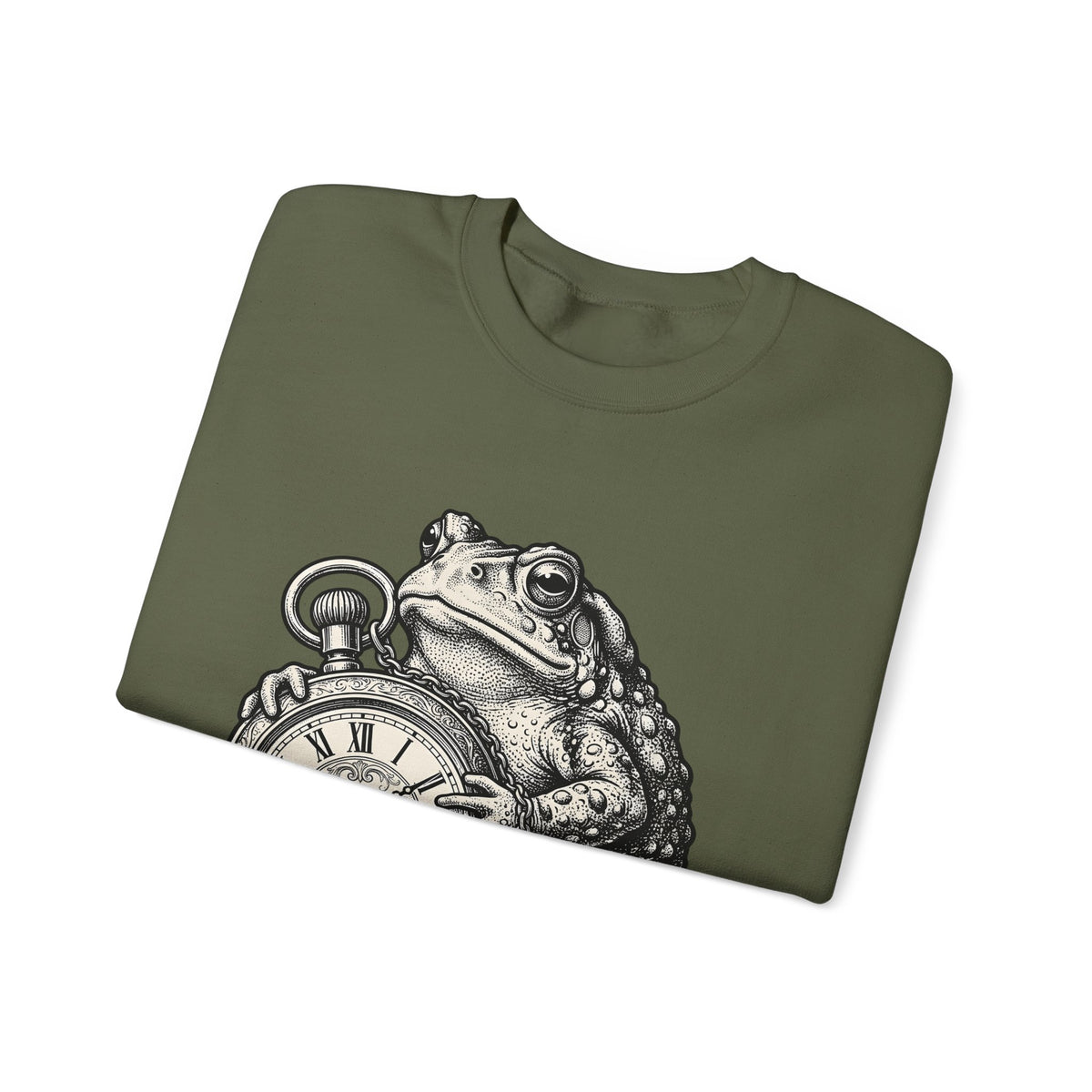 Toad Pocket Watch Sweatshirt Funny Animal Gift Women Vintage Sweatshirt Pocket Watch Sweatshirt Humor Fan Retro Sweatshirt Wildlife Graphic Hand Drawn Chain