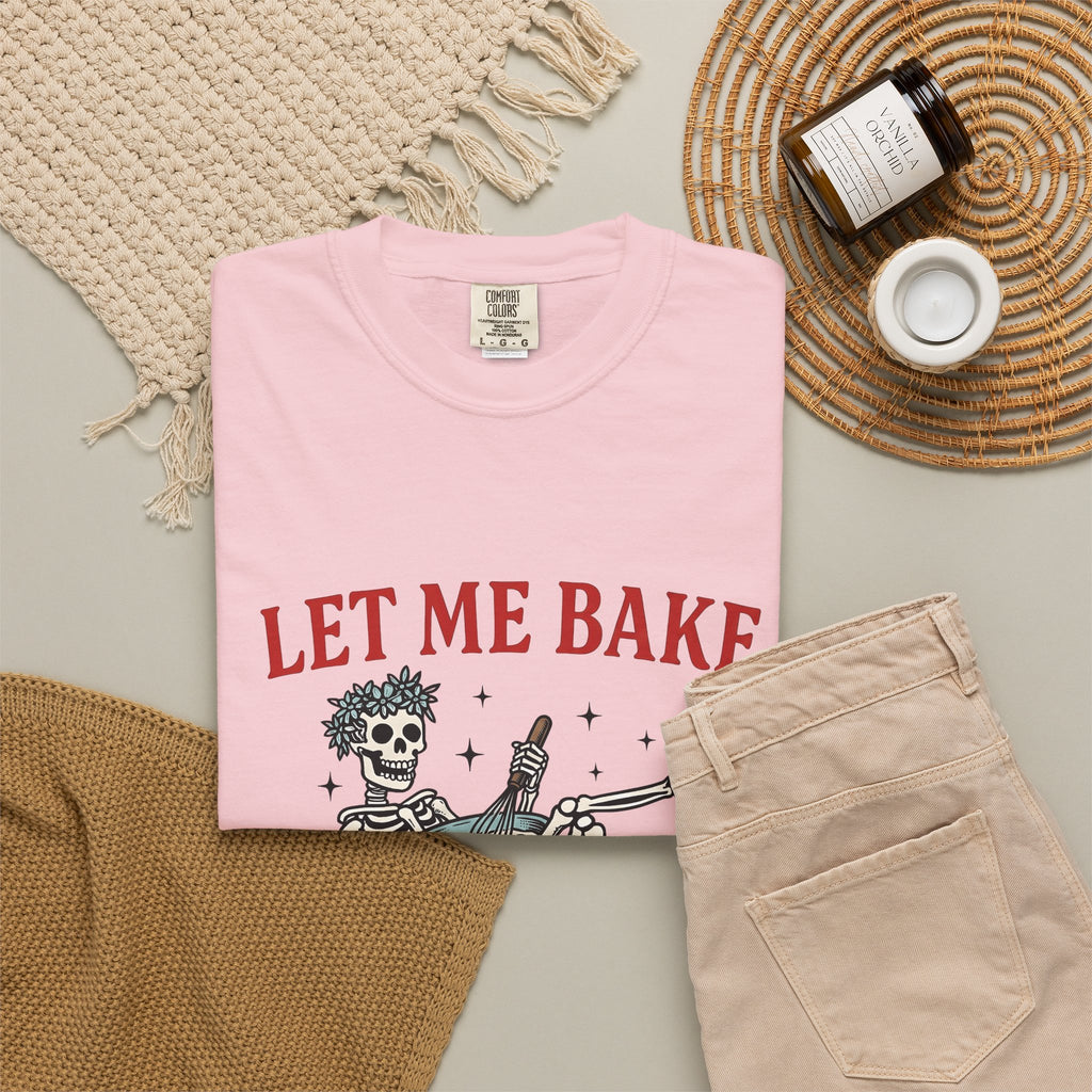 Skeleton Chef T-Shirt Funny Desserts Gift Women Pop Art T-Shirt Skeleton T-Shirt Humor Fan Comic T-Shirt Pastry Graphic Old School Mixing Bowl