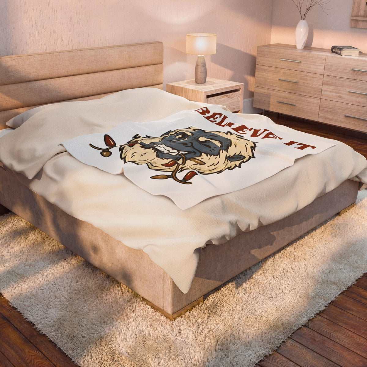 Abominable Snowman Face Blanket Christmas Jokes Gift Women Comic Blanket Yeti Blanket Xmas Fan Cartoon Blanket Pun Graphic Retro Holiday Lights
