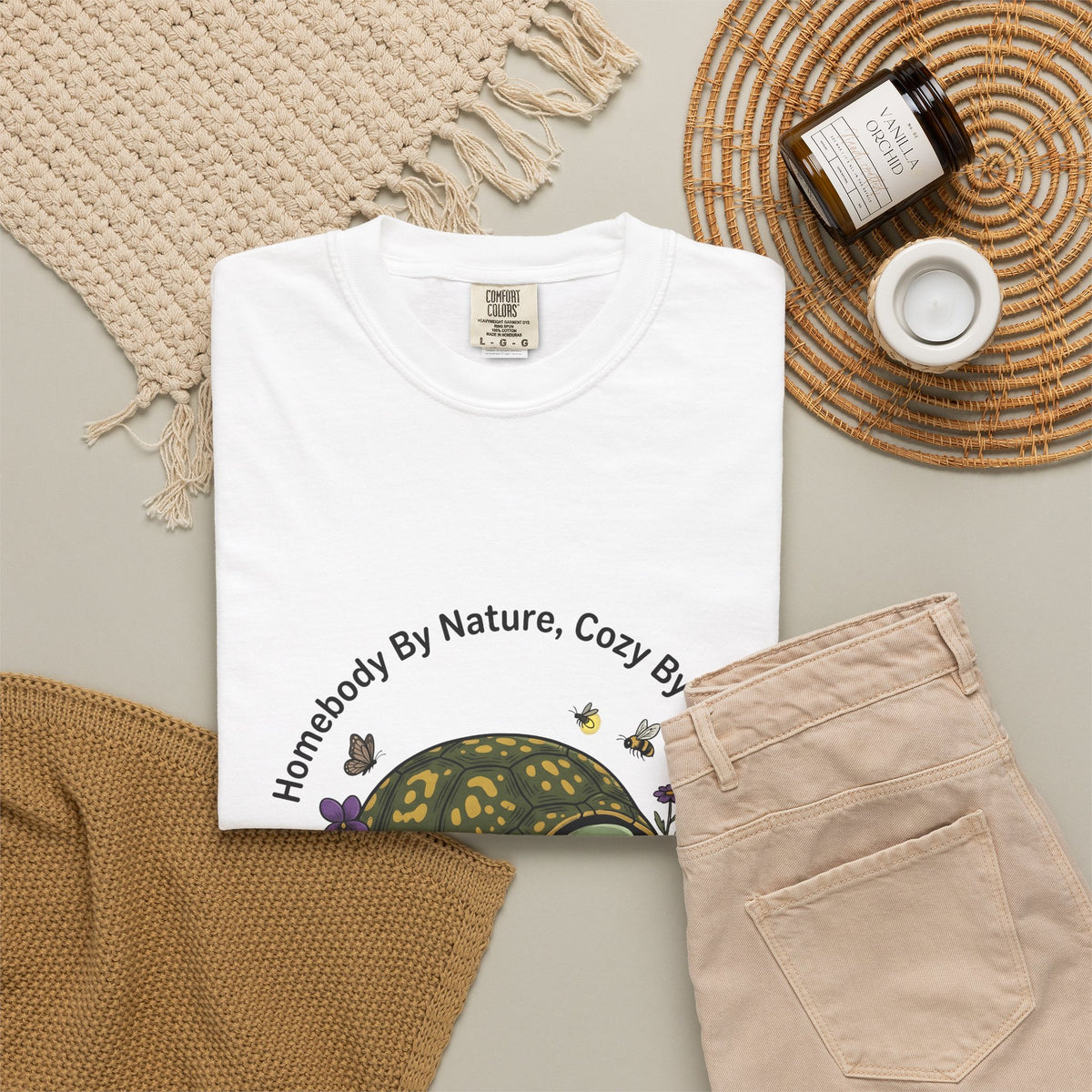 Turtle Cozy T-Shirt Funny Animal Gift Women Whimsical T-Shirt Turtle T-Shirt Humor Fan Cartoon T-Shirt Wildlife Graphic Hand Drawn Flowers T-Shirt