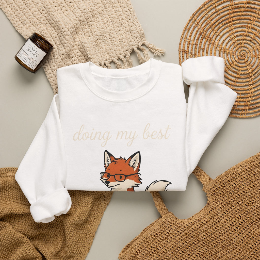 Fox Glasses Sweatshirt Teacher Animal Gift Women Cute Sweatshirt Spectacles Sweatshirt Educator Enthusiast Adorable Sweatshirt Wildlife Graphic Hand Drawn