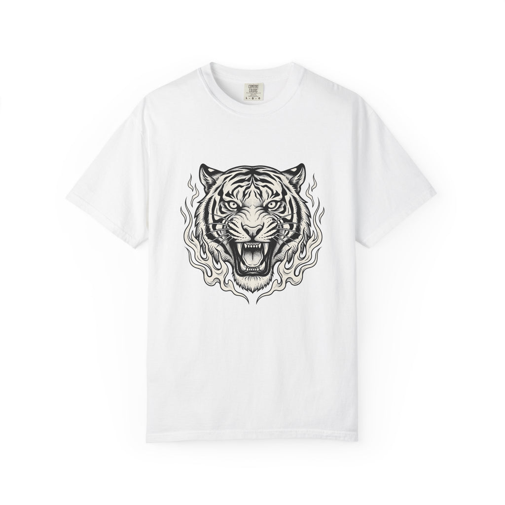 Tiger Face T-Shirt Tiger Wildlife Gift Women Tribal T-Shirt Tiger T-Shirt Tiger Fan Big Cat Graphic Retro Fire T-Shirt