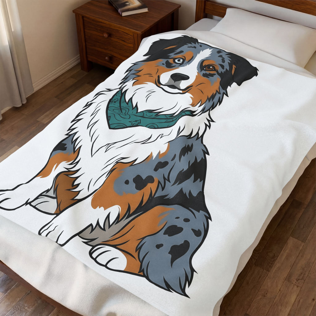 Australian Shepherd Blanket Dog Pet Gift Women Cartoon Blanket Blue Heeler Blanket Dog Fan Aussie Graphic Dog Design Vintage Bandana Blanket