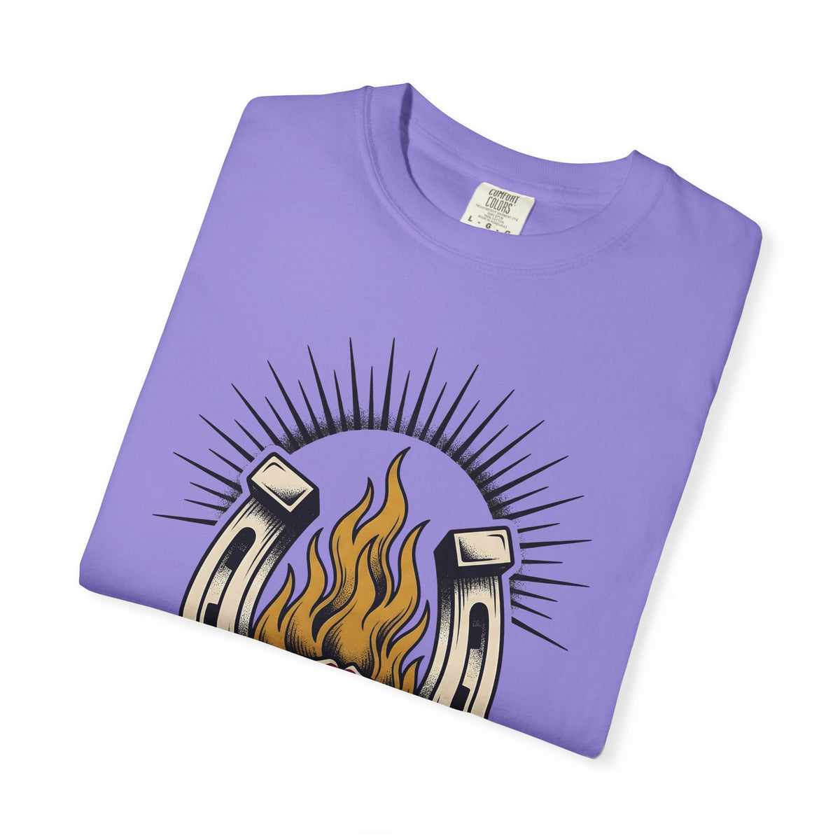 Horseshoe Blaze Rose T-Shirt Cowgirl Ranch Gift Women Classic Tattoo T-Shirt Rose Tattoo T-Shirt Cowgirl Fan Traditional Tattoo T-Shirt Farm