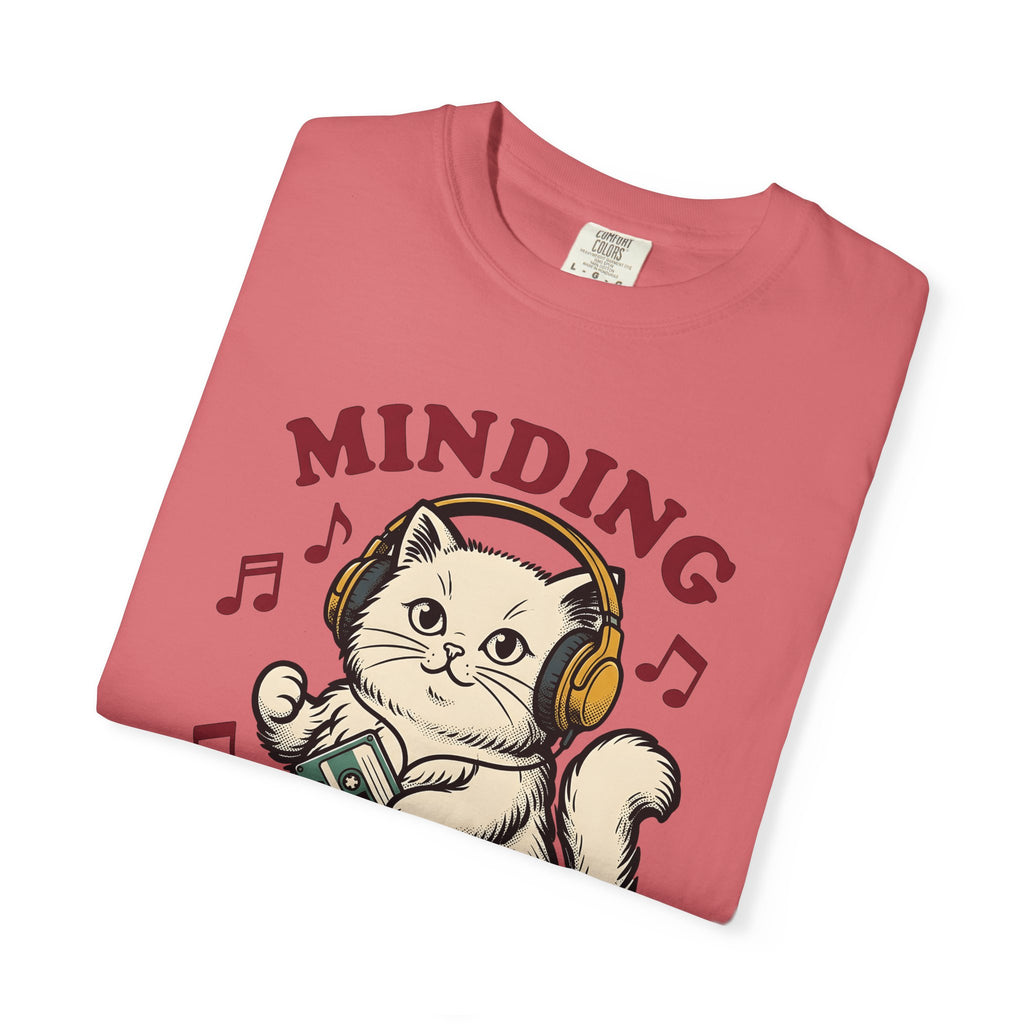 Cat Earbuds T-Shirt Cat Sound Gift Women Antique T-Shirt Headphones T-Shirt Feline Fan Earphone T-Shirt Audio Graphic Throwback Audio Cassette