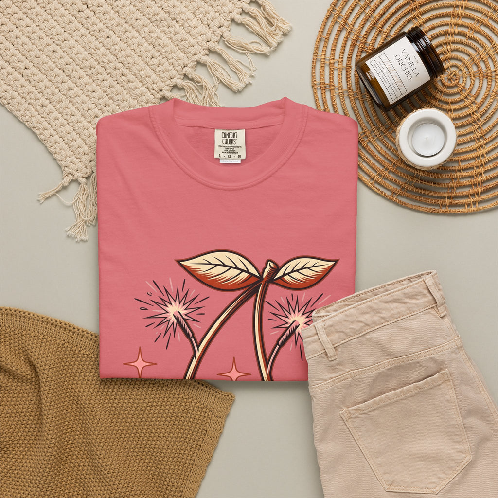Cherry Firecrackers T-Shirt 4th Of July Vacation Gift Women Hand Drawn T-Shirt Fireworks T-Shirt Independence Day Fan Firework T-Shirt Travel