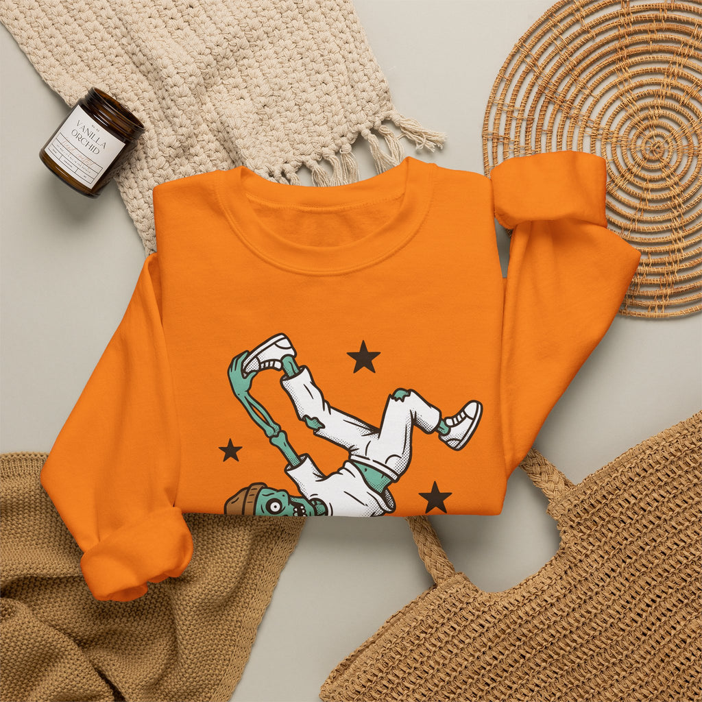 Dancing Skeleton Sweatshirt Halloween Ballet Gift Women Comic Sweatshirt Skeleton Sweatshirt Horror Fan Spooky Sweatshirt Dance Graphic Vintage Sparkles Sweatshirt