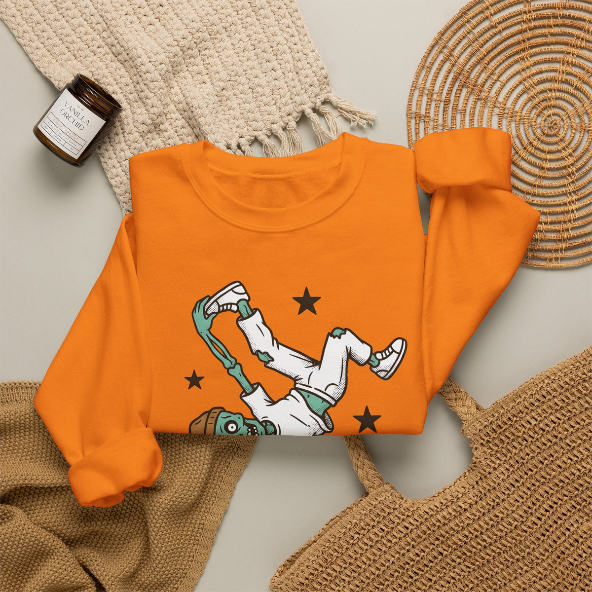 Dancing Skeleton Sweatshirt Halloween Ballet Gift Women Comic Sweatshirt Skeleton Sweatshirt Horror Fan Spooky Sweatshirt Dance Graphic Vintage Sparkles Sweatshirt