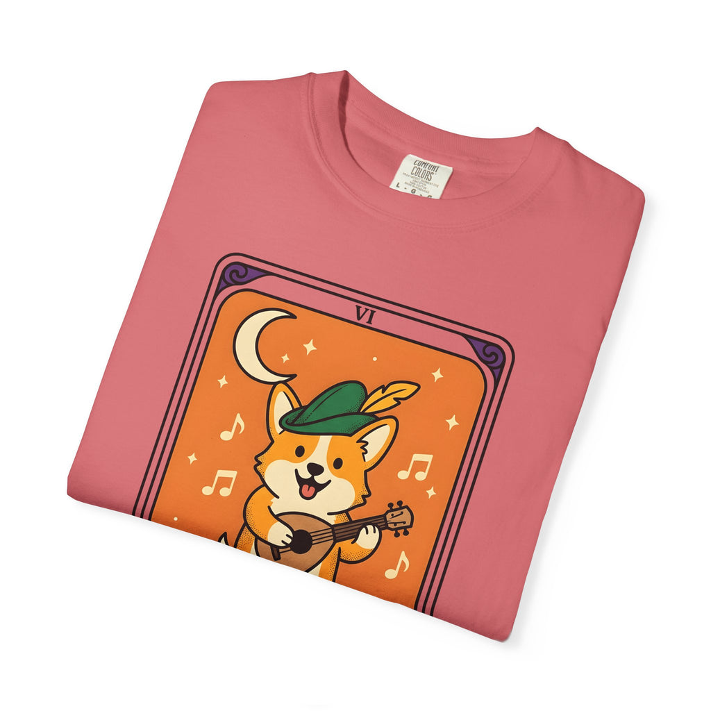 Corgi Performer T-Shirt Boho Chic Animal Gift Women Anime T-Shirt Pembroke Welsh Corgi T-Shirt Bohemian Fan Manga T-Shirt Animal Graphic Hand Drawn
