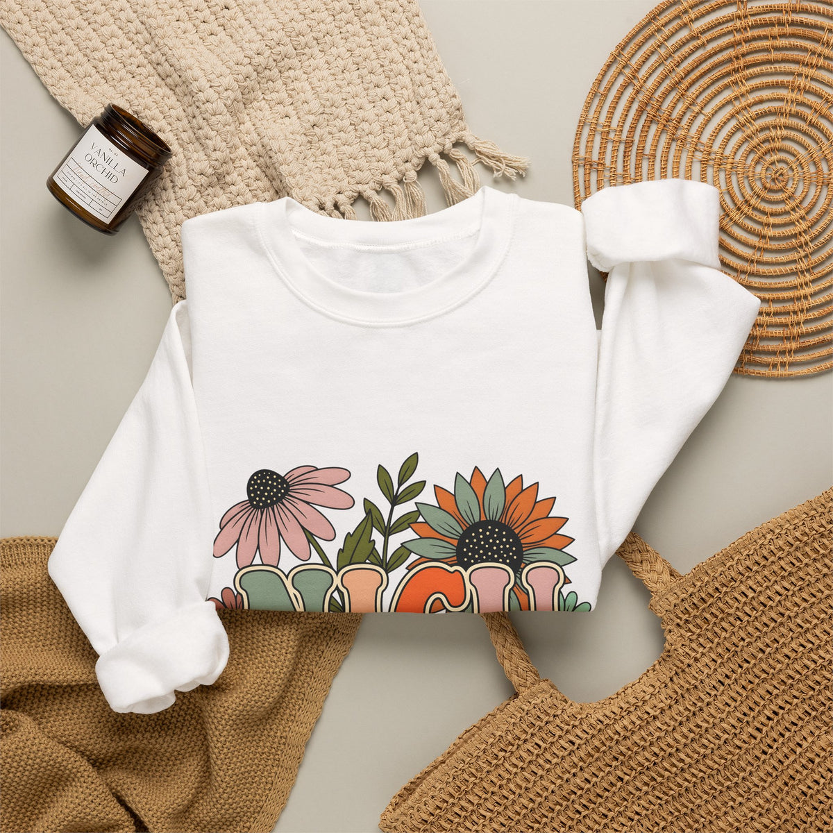 Flower Print Sweatshirt NICU Nurse Healthcare Gift Women Hippie Sweatshirt Floral Sweatshirt Nurse Practitioner Enthusiast Bohemian Sweatshirt Medical Graphic