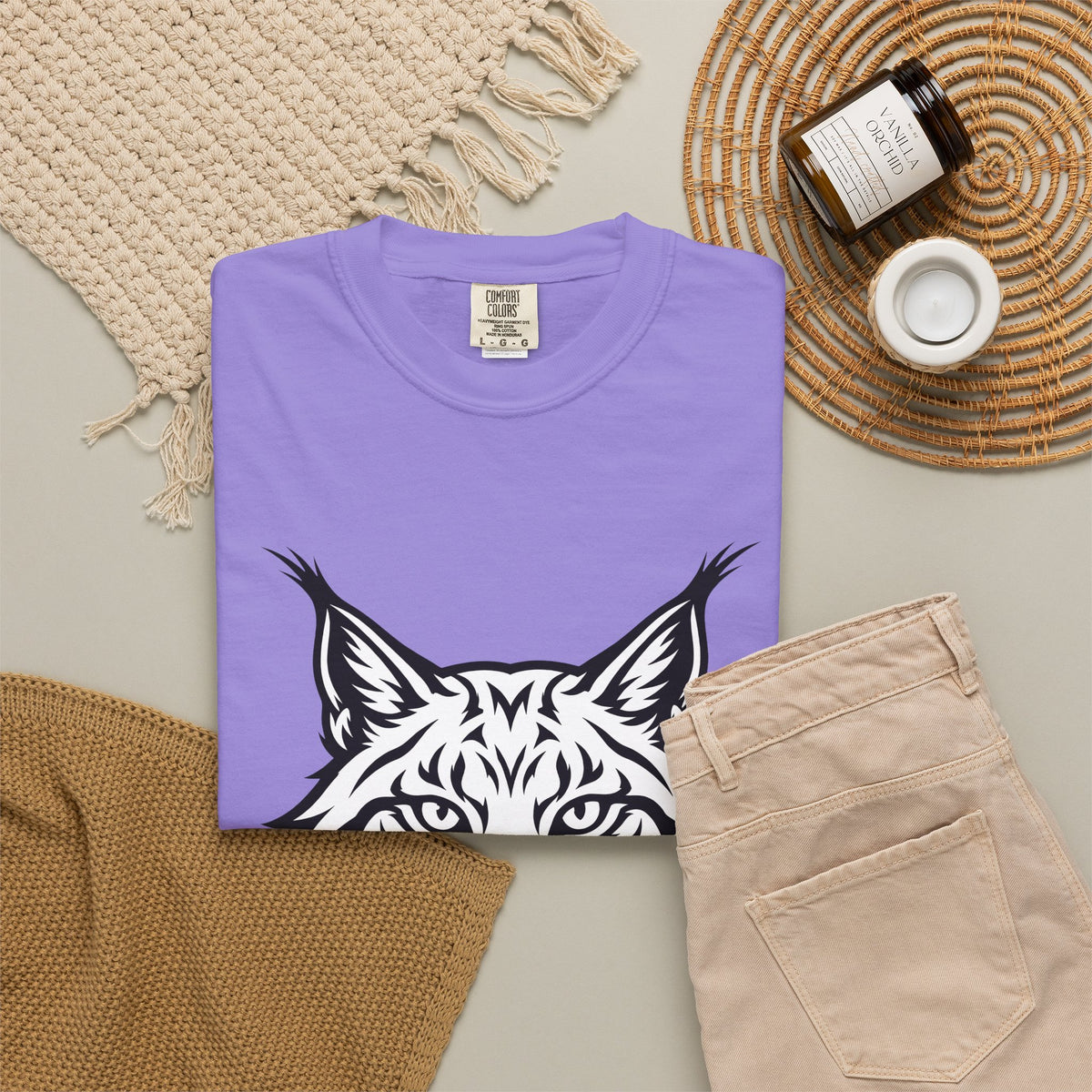 Lynx Head T-Shirt Cat Wildlife Gift Women Bold Line Art T-Shirt Bobcat T-Shirt Cat Fan Line Art T-Shirt Wildlife Graphic Tribal Wildcat T-Shirt