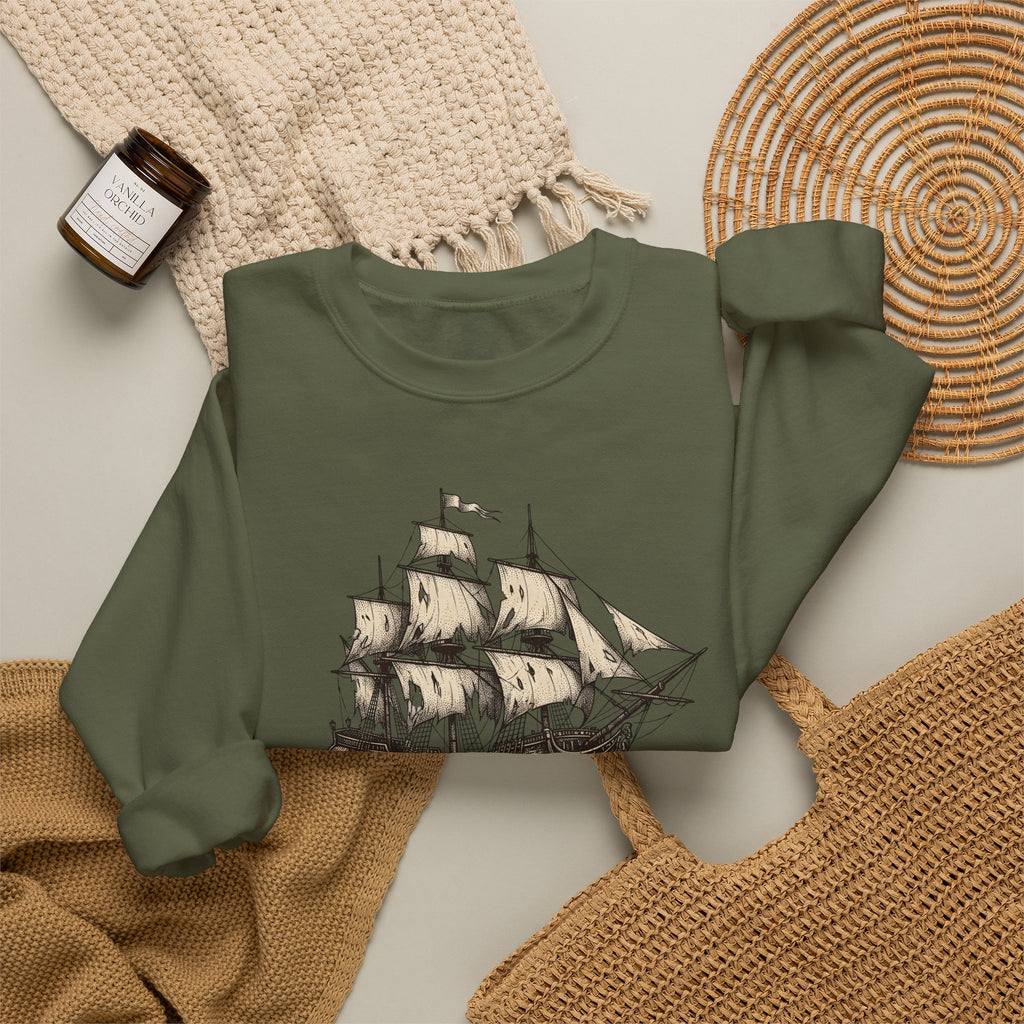 Capybara Boat Sweatshirt Capybara Wildlife Gift Women Retro Sweatshirt Rodent Sweatshirt Capybara Fan Vintage Sweatshirt Animal Graphic Sketch Cattails Sweatshirt