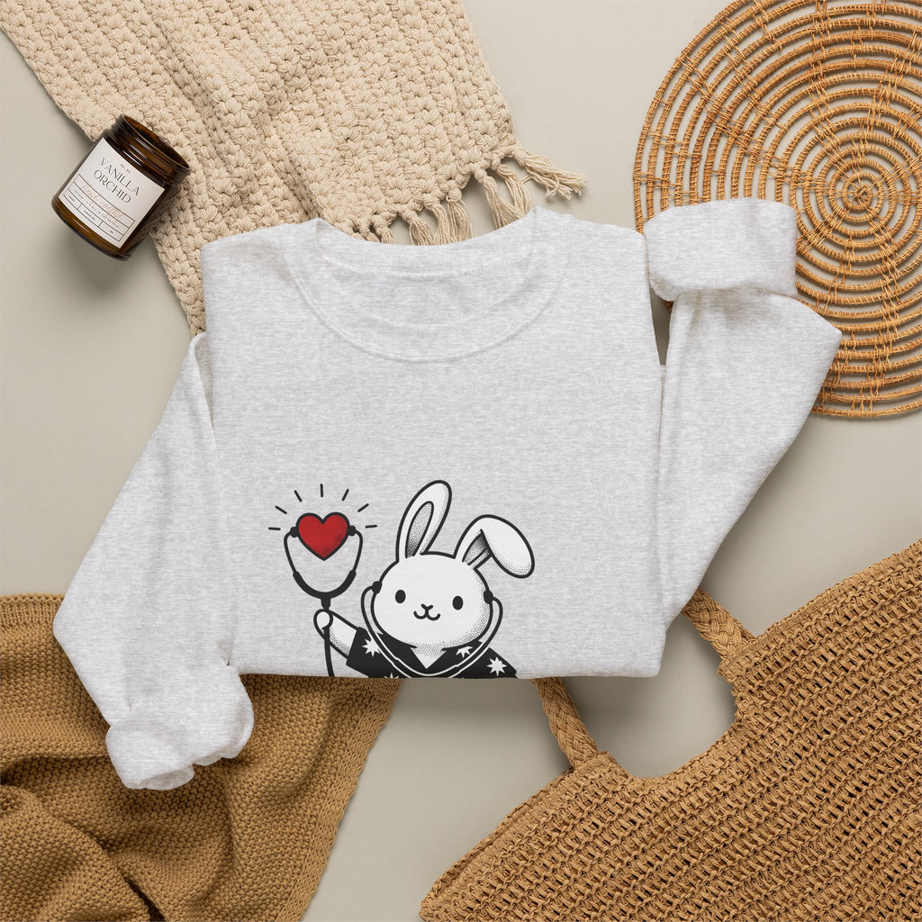 Rabbit Doctor Sweatshirt Nurses Pet Gift Women Kawaii Sweatshirt Bunny Doctor Sweatshirt