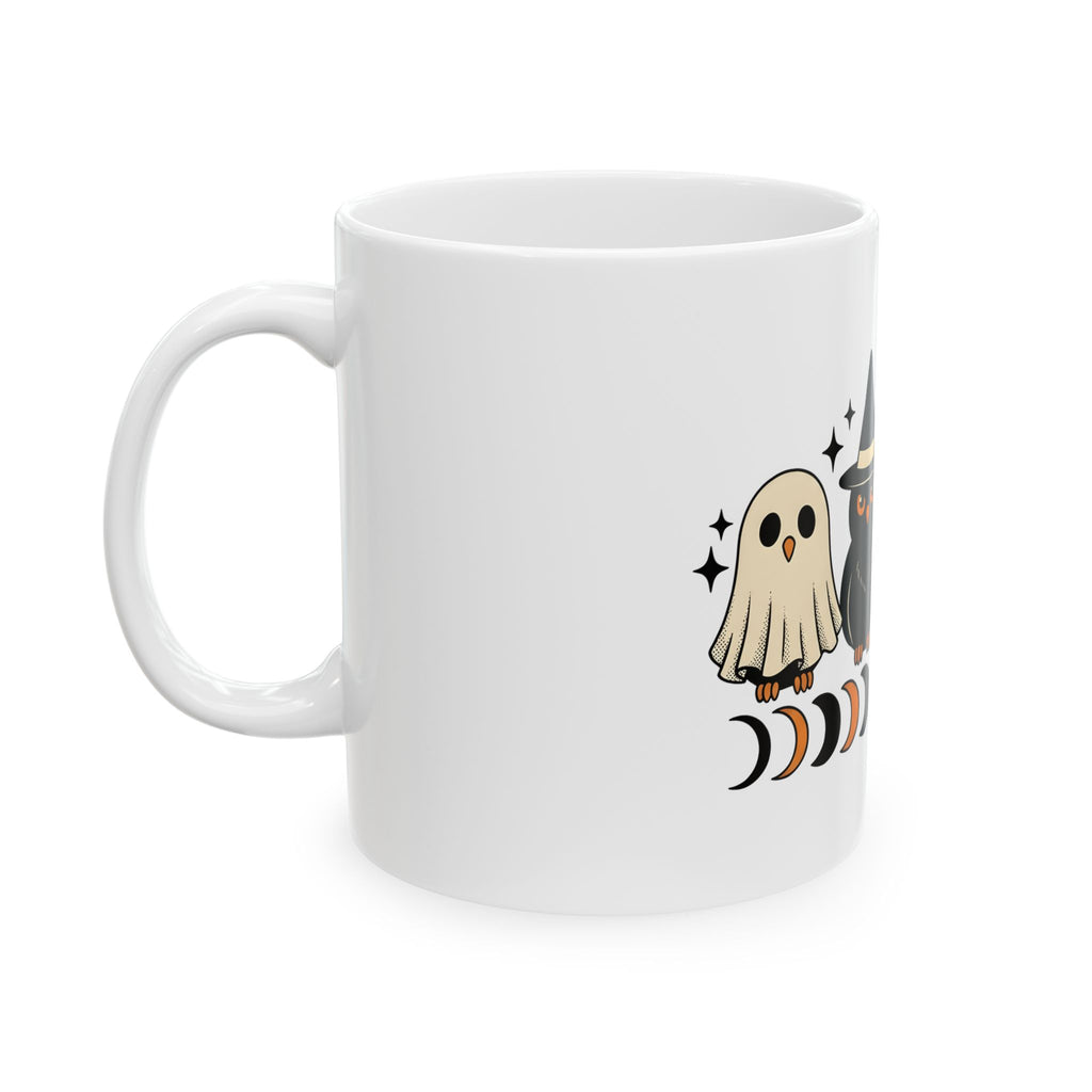 Owl Disguise Halloween Haunted Gift Animated Hoot Owl Horror Fan Cartoony Spooky Classic Moon Mug
