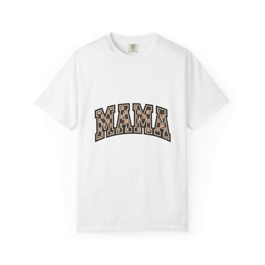 Checkered Varsity Letters T-Shirt Mama Baby Gift Women Powerful T-Shirt Varsity Jacket T-Shirt Mom Fan Bold T-Shirt Infant Graphic Old School Grid