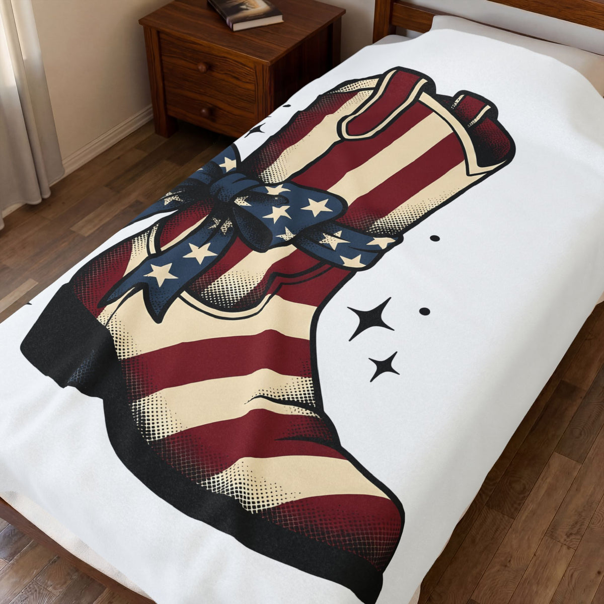 Western Boot America 4Th Of July Cowboy Gift Rustic Boot Patriot Fan Cowboy Old Blanket