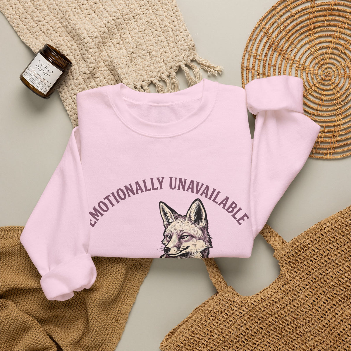 Fox Funny Animal Gift Hand Drawn Fox Humor Fan Illustrated Wildlife Vintage Arched Text Sweatshirt