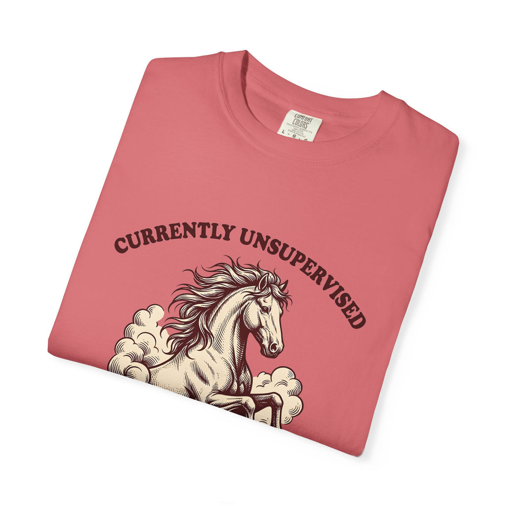 Horse Illustration T-Shirt Cowgirl Wildlife Gift Women Retro T-Shirt Equine T-Shirt Cowboy Fan Rodeo T-Shirt Wildlife Graphic Country Sky T-Shirt