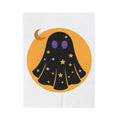 Ghost Halloween Spooky Gift Cute Specter Horror Fan Ghostly Macabre Minimalist Crescent Blanket